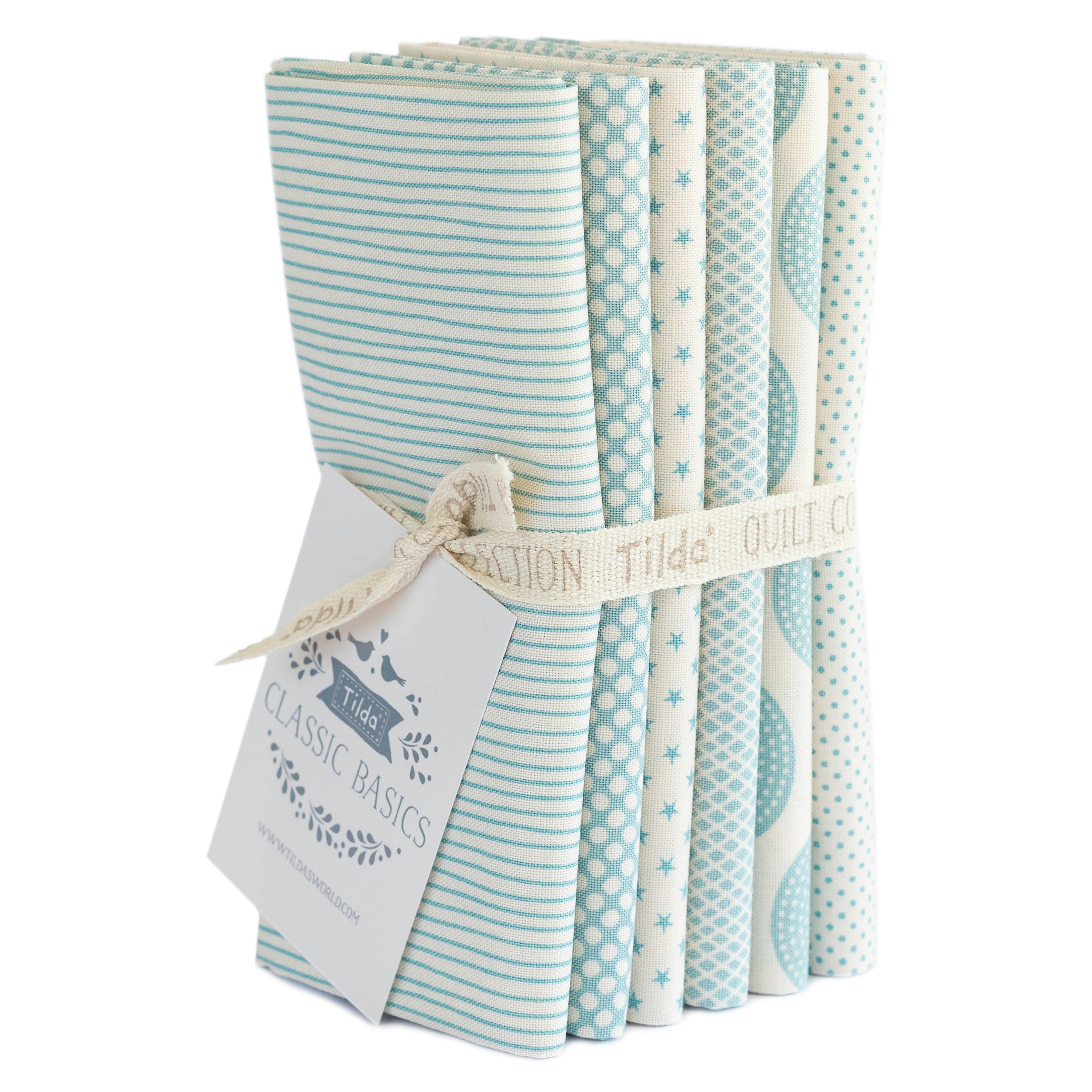 Fabric Fat Quarters Classic Basics: 50 x 55cm Light Blue (Bundle of 6)